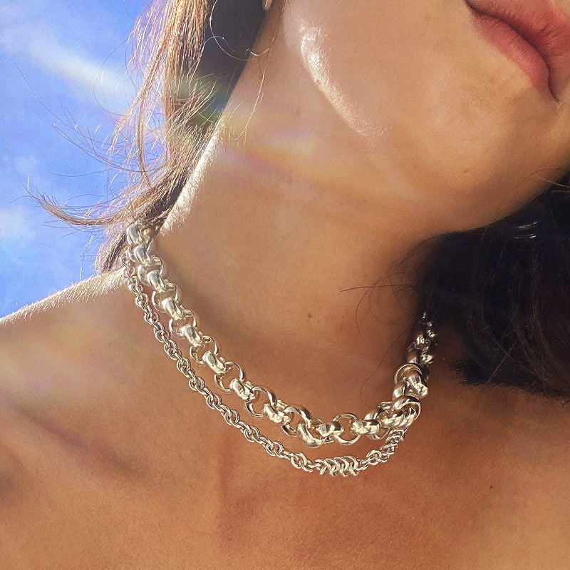 COLLIER MAILLE ARGENT MASSIF